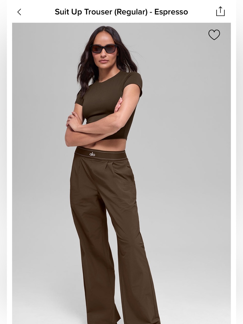 ALO Yoga Suit Up Trouser - Espresso Brown (Regular)